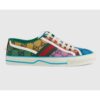 Gucci GG Unisex Gucci Tennis 1977 GG Multicolor Sneaker Green and Blue GG Canvas