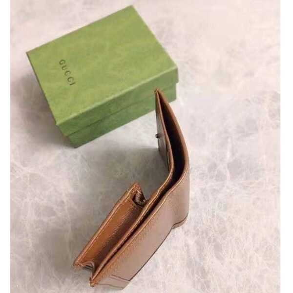 Gucci Unisex Gucci Diana Card Case Wallet Double G Brown Leather (1)