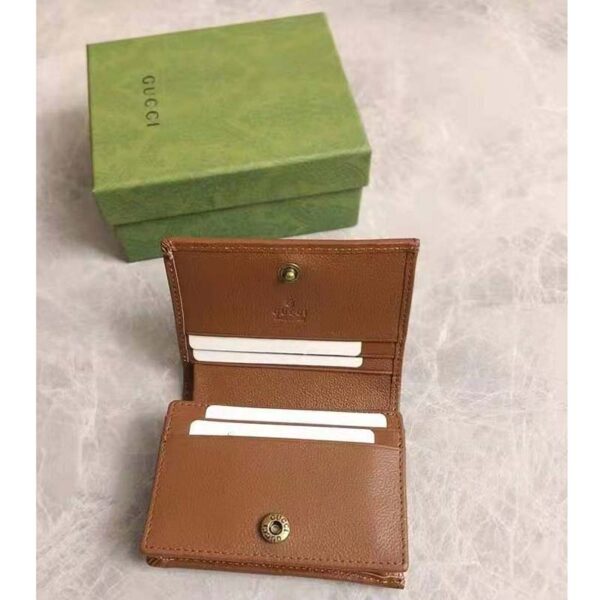 Gucci Unisex Gucci Diana Card Case Wallet Double G Brown Leather (4)