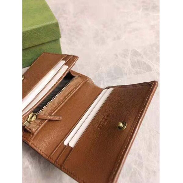 Gucci Unisex Gucci Diana Card Case Wallet Double G Brown Leather (7)