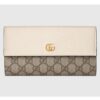 Gucci Women GG Marmont Continental Wallet Beige and Ebony GG Supreme Canvas