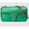 Gucci Women GG Marmont Small Shoulder Bag Bright Green Diagonal Diagonal Matelassé Leather