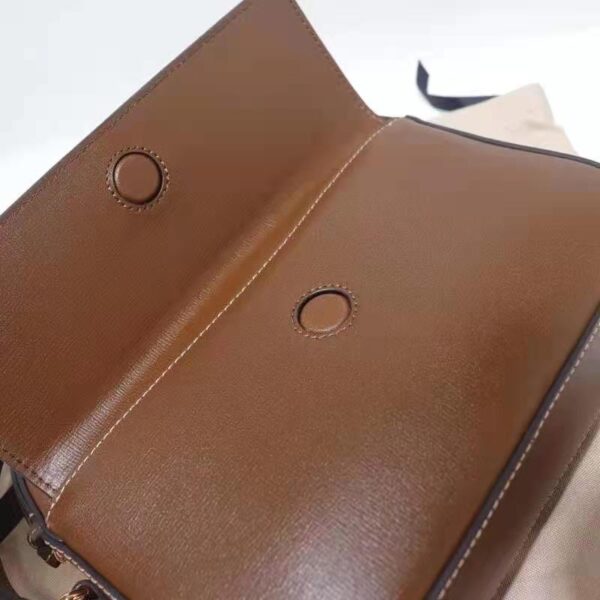 Gucci Women Gucci Horsebit 1955 Small Shoulder Bag Brown Textured Leather (1)