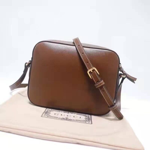 Gucci Women Gucci Horsebit 1955 Small Shoulder Bag Brown Textured Leather (8)