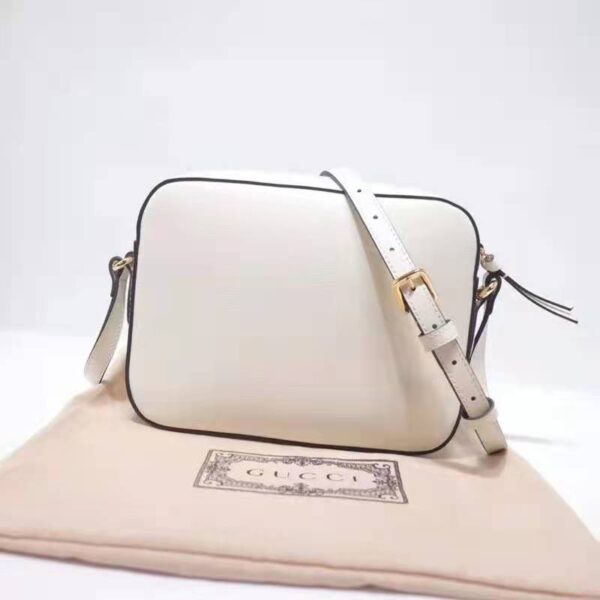 Gucci Women Gucci Horsebit 1955 Small Shoulder Bag Dark Red Leather White Textured Leather (4)