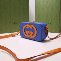 Gucci Women Interlocking G Mini Bag Blue and Orange Leather Interlocking G