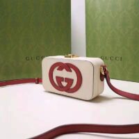 Gucci Women Interlocking G Mini Bag White and Red Leather Interlocking G