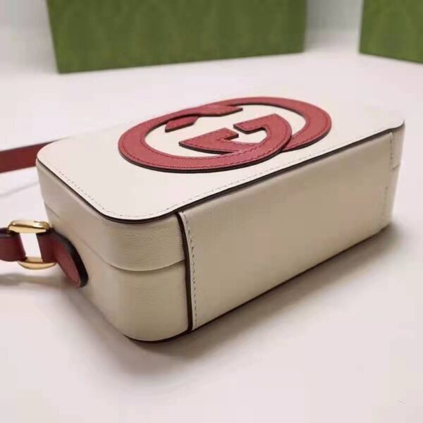 Gucci Women Interlocking G Mini Bag White and Red Leather Interlocking G (8)