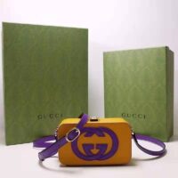 Gucci Women Interlocking G Mini Bag Yellow and Purple Leather Interlocking G