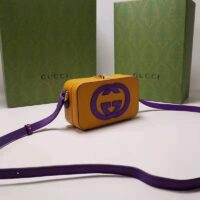 Gucci Women Interlocking G Mini Bag Yellow and Purple Leather Interlocking G