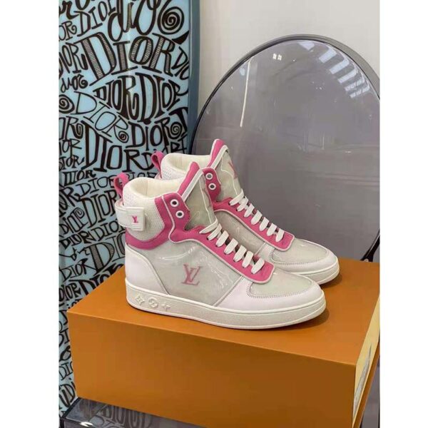 Louis Vuitton LV Unisex Boombox Sneaker Boot Fuchsia Mix of Materials Rubber Outsole (3)