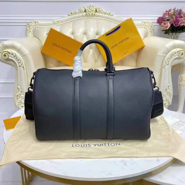 Louis Vuitton LV Unisex Keepall Bandouliere 40 Black Cowhide Leather (5)