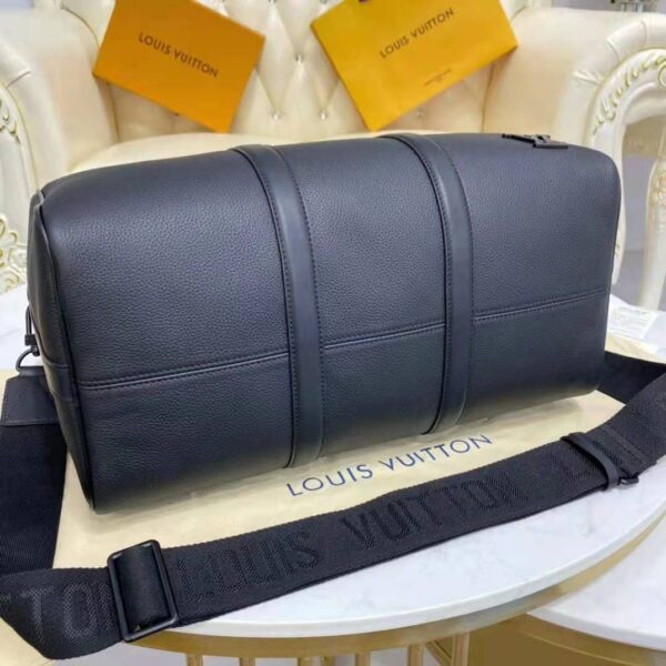 Louis Vuitton LV Unisex Keepall Bandouliere 40 Black Cowhide Leather (6)