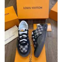 Louis Vuitton LV Unisex LV Ollie Sneaker Black Damier Canvas and Suede Calf Leather