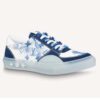 Louis Vuitton LV Unisex LV Ollie Sneaker Blue Watercolor Monogram Canvas Suede Calf Leather