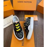 Louis Vuitton LV Unisex LV Ollie Sneaker Green Textile Double Laces with Vuitton Signature