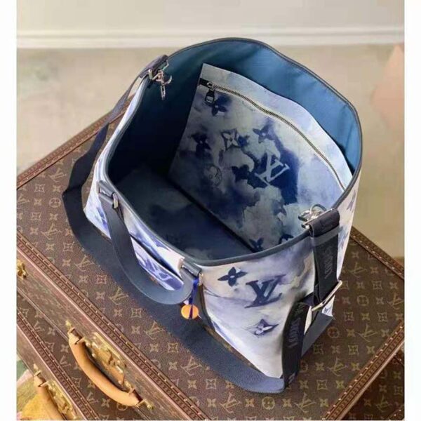 Louis Vuitton LV Unisex New Tote GM Monogram Watercolor Blue Coated Canvas Cowhide Leather (1)