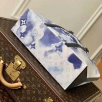 Louis Vuitton LV Unisex New Tote GM Monogram Watercolor Blue Coated Canvas Cowhide Leather