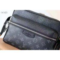 Louis Vuitton LV Unisex Outdoor Bumbag Black Taiga Cowhide Leather Monogram Eclipse Coated Canvas