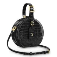 Louis Vuitton LV Unisex Petite Boite Chapeau Latte Matte Matte Alligator Leather