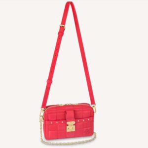 Louis Vuitton LV Women Troca PM Handbag Pink Damier Quilt Lambskin S-Lock Double Zip