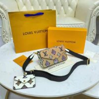 Louis Vuitton LV Women Félicie Strap Go Pochette Arizona Beige Crème Monogram Coated Canvas