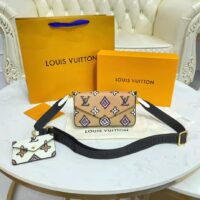 Louis Vuitton LV Women Félicie Strap Go Pochette Arizona Beige Crème Monogram Coated Canvas