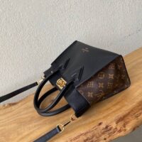 Louis Vuitton LV Women On My Side PM Tote Bag Black Monogram Coated Canvas Calf Leather