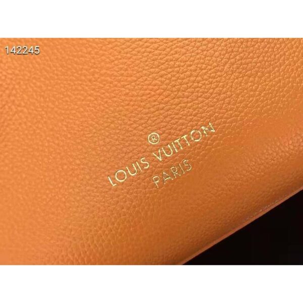 Louis Vuitton LV Women On My Side PM Tote Bag Summer Gold Orange Perforated Calf Leather (6)