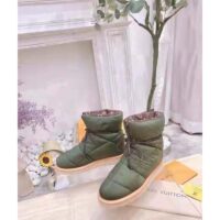 Louis Vuitton LV Women Pillow Comfort Ankle Boot Khaki Green Nylon Down Interior