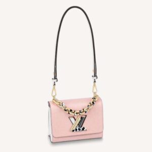 Louis Vuitton LV Women Twist MM Handbag Pink Epi Smooth Grained Leather