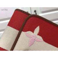 Louis Vuitton LV Women Twist PM Handbag Red Embroidered Canvas Calf Leather