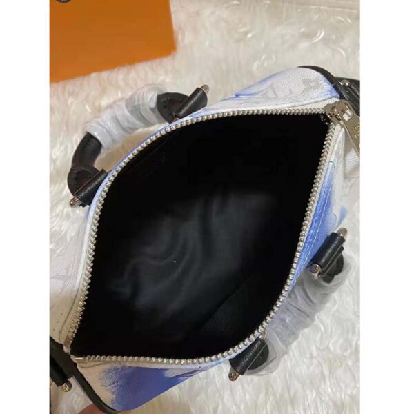 Louis Vuitton Unisex Keepall XS Monogram Watercolor Blue Coated Canvas Cowhide Leather (10)