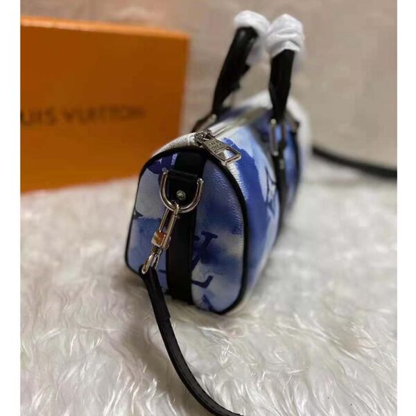 Louis Vuitton Unisex Keepall XS Monogram Watercolor Blue Coated Canvas Cowhide Leather (4)