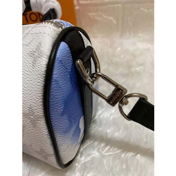 Louis Vuitton Unisex Keepall XS Monogram Watercolor Blue Coated Canvas Cowhide Leather (8)