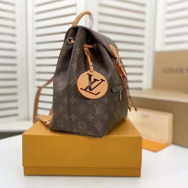 Louis Vuitton Unisex Montsouris PM Aged Natural Leather Monogram Coated Canvas (1)