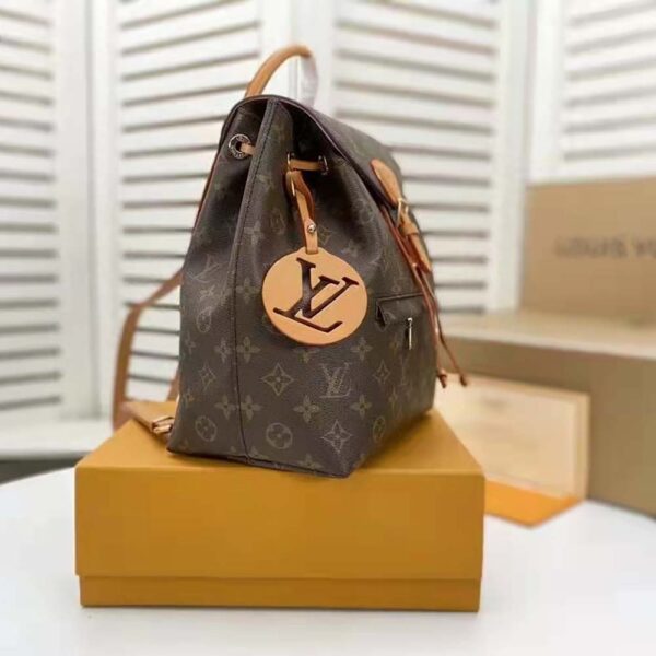 Louis Vuitton Unisex Montsouris PM Aged Natural Leather Monogram Coated Canvas (4)