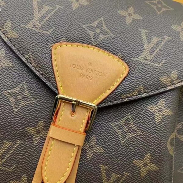 Louis Vuitton Unisex Montsouris PM Aged Natural Leather Monogram Coated Canvas (7)