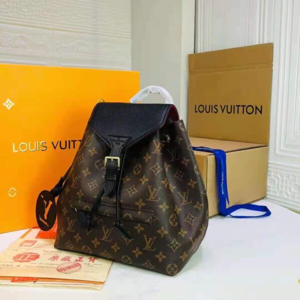 Louis Vuitton Unisex Montsouris PM Black Monogram Coated Canvas and Cowhide Leather (11)