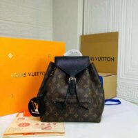 Louis Vuitton Unisex Montsouris PM Black Monogram Coated Canvas and Cowhide Leather