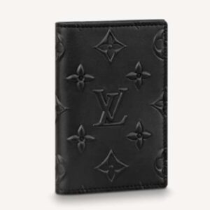 Louis Vuitton Unisex Pocket Organizer Slender Black Monogram Seal Cowhide Leather