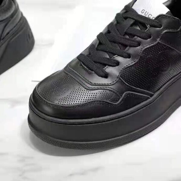 Gucci GG Unisex Gucci Jive Sneaker Black GG Embossed Leather Smooth Leather (3)