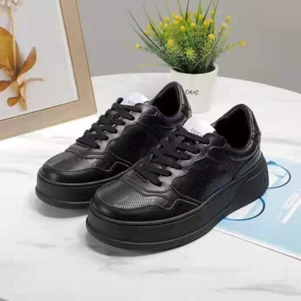 Gucci GG Unisex Gucci Jive Sneaker Black GG Embossed Leather Smooth Leather (6)