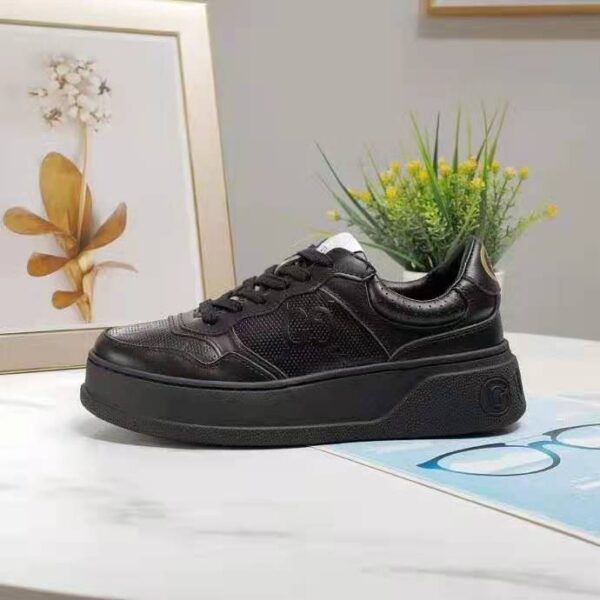 Gucci GG Unisex Gucci Jive Sneaker Black GG Embossed Leather Smooth Leather (8)