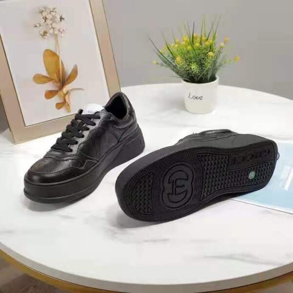 Gucci GG Unisex Gucci Jive Sneaker Black GG Embossed Leather Smooth Leather (9)