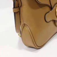 Gucci Unisex Small Messenger Bag with Double G Beige Leather Antique Gold-Toned Hardware