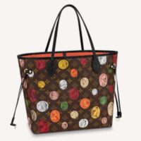 Louis Vuitton LV Unisex Neverfull MM Tote Monogram Cameo Printed Canvas Cowhide Leather