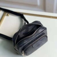 Louis Vuitton LV Unisex Outdoor Pouch Taigarama Noir Black Coated Canvas Cowhide Leather