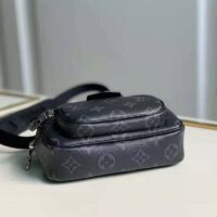 Louis Vuitton LV Unisex Outdoor Pouch Taigarama Noir Black Coated Canvas Cowhide Leather