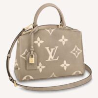 Louis Vuitton LV Unisex Petit Palais Handbag Tourterelle Crème Embossed Grained Cowhide Leather